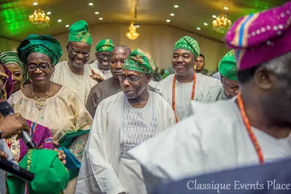 Obasanjo Pictured At The Wedding Reception Of The Prince Of Ero Land, Ondo State